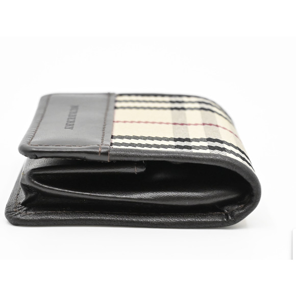 Burberry Nova Check Coin Case Wallet Logo Leather Canvas color beige unisex - Picture 5 of 7